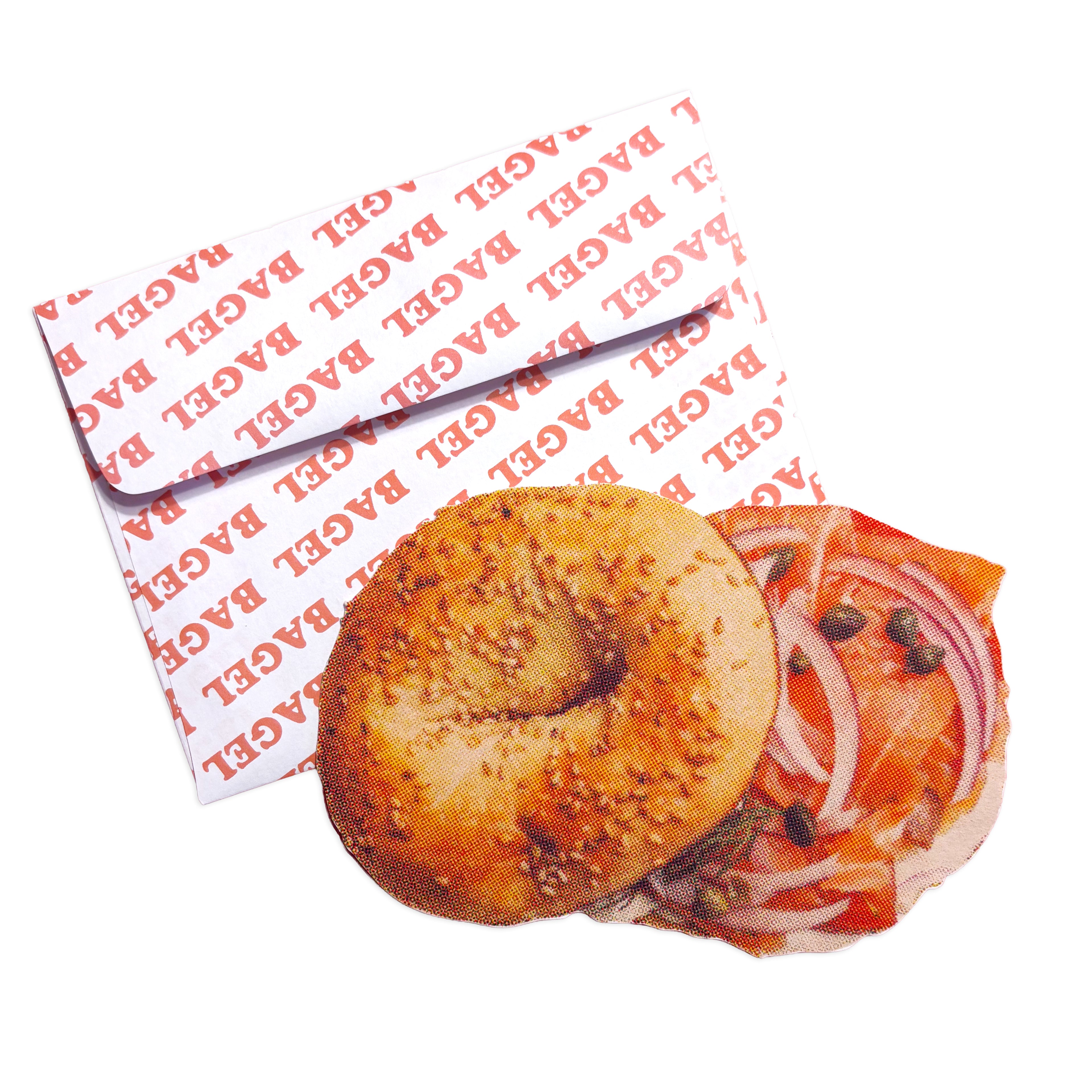 Retro NYC Bagel Postcard with Envelope