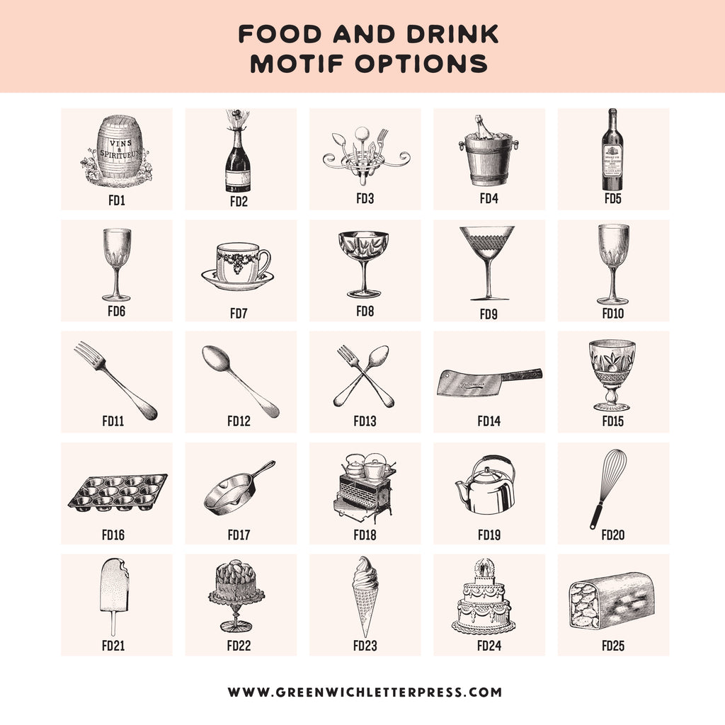 CHOOSE YOUR OWN MOTIF: FOOD and DRINKS