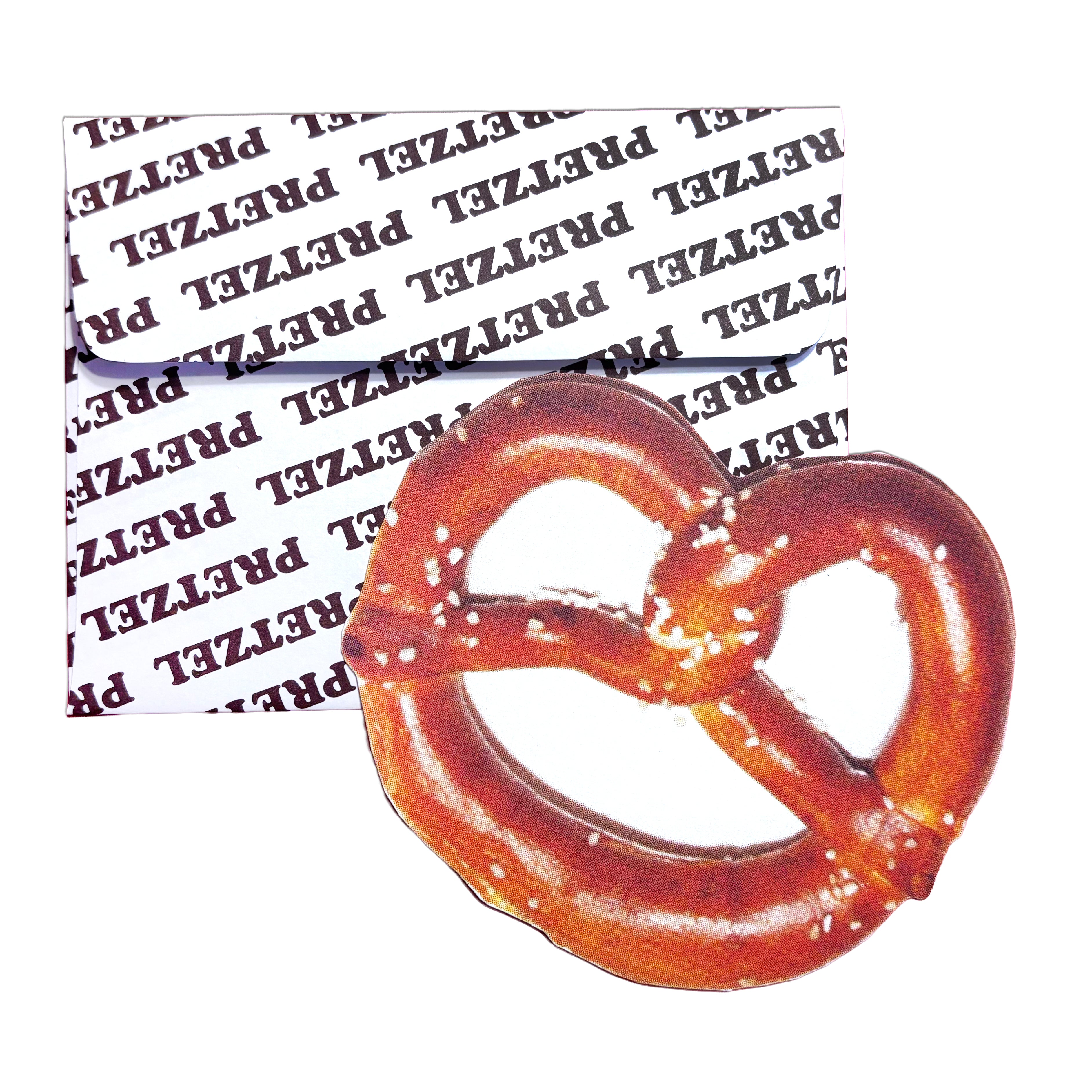 Retro NYC Pretzel Postcard with Envelope