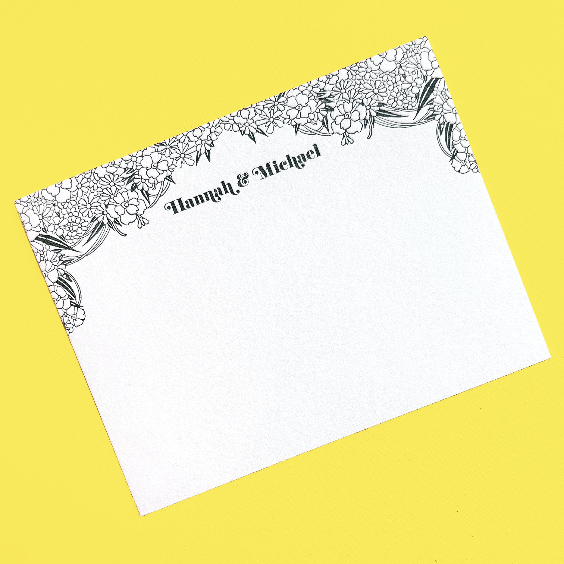 RETRO FLOWERS LETTERPRESS STATIONERY