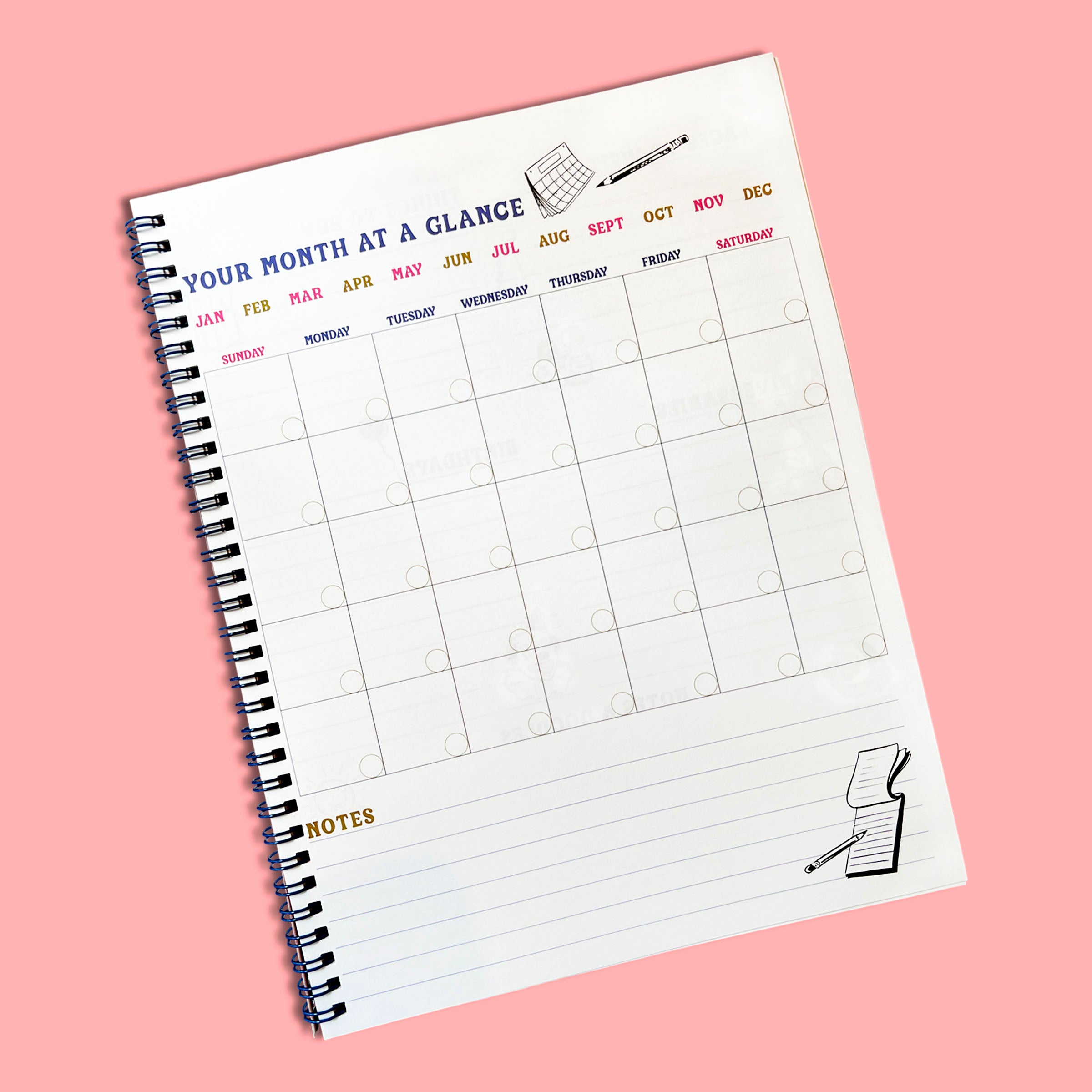 BREAKFAST UNDATED MONTHLY PLANNER